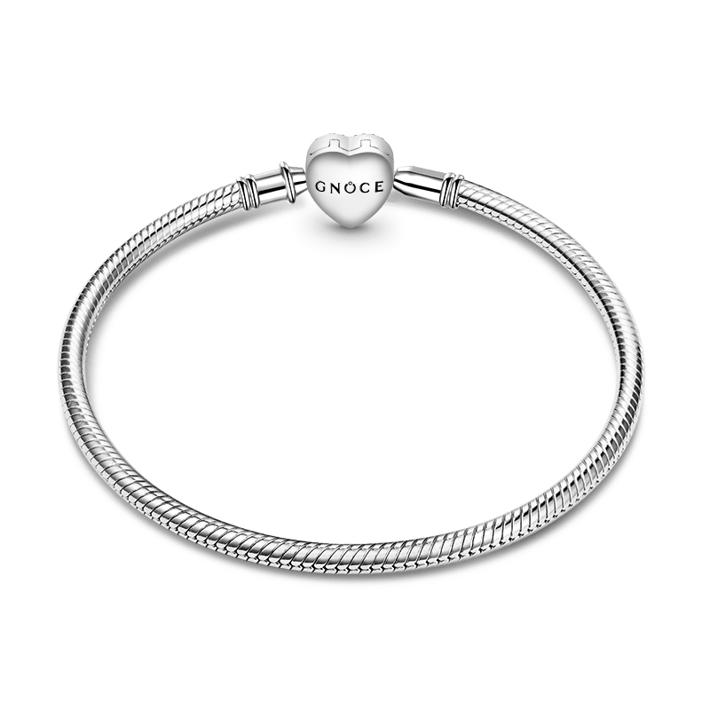Gnoce Sparkling Heart Basic Snake Chain Bracelet_2