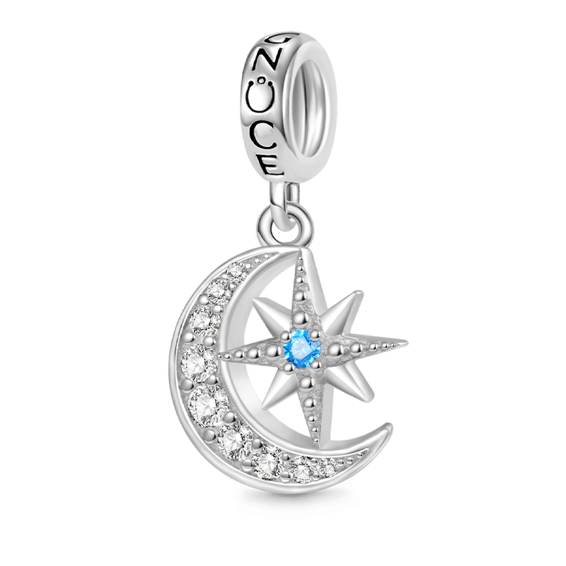 Gnoce Galaxy Moon & Star Pendant Dangle Charm_1