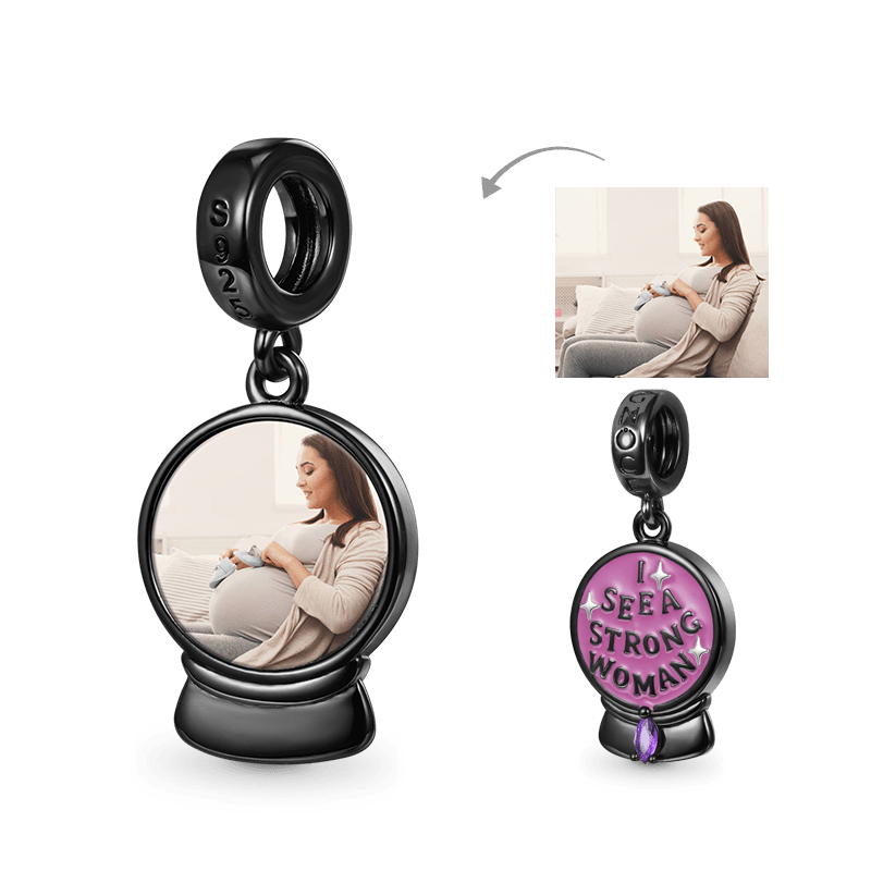 Gnoce Woman Power Personalized Photo Pendant Dangle Charm_1