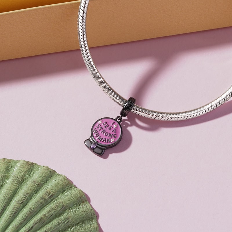 Gnoce Woman Power Personalized Photo Pendant Dangle Charm_2