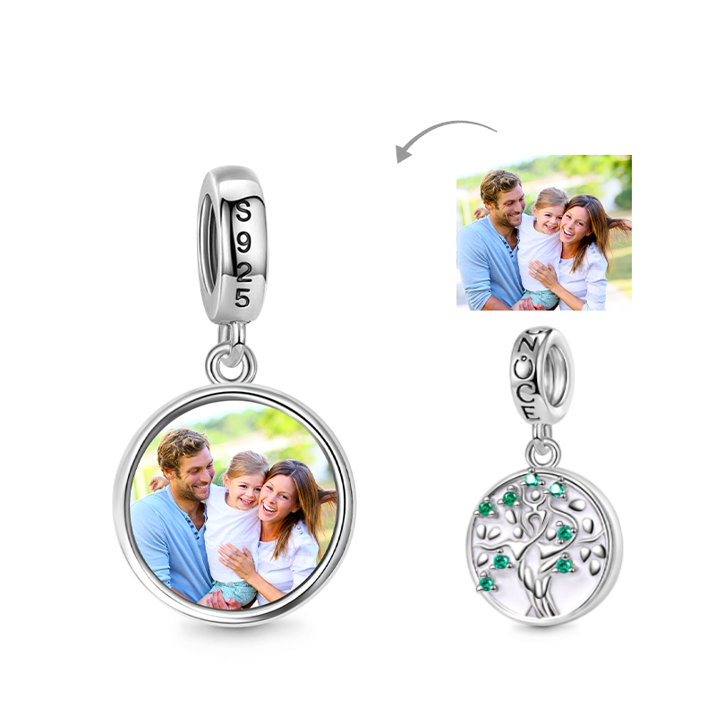 Gnoce Family Tree Personalized Photo Pendant Dangle Charm_1