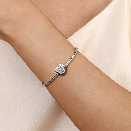 Gnoce Angel Wings Love Heart Personalized Charm Platinum-plated Silver Blend_4