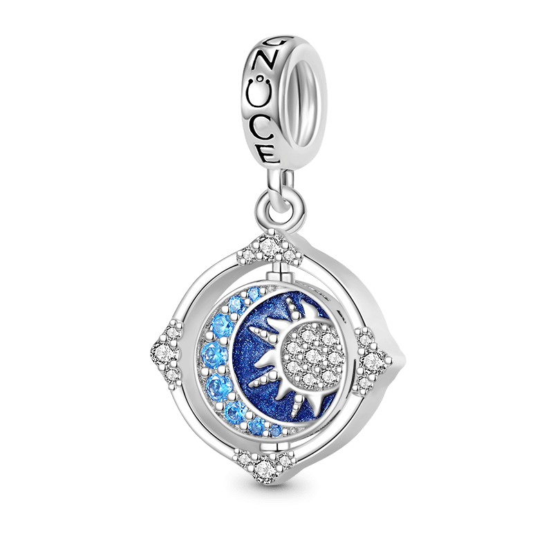 Gnoce Rotated Moon & Sun Charm Platinum-plated Silver Blend_1