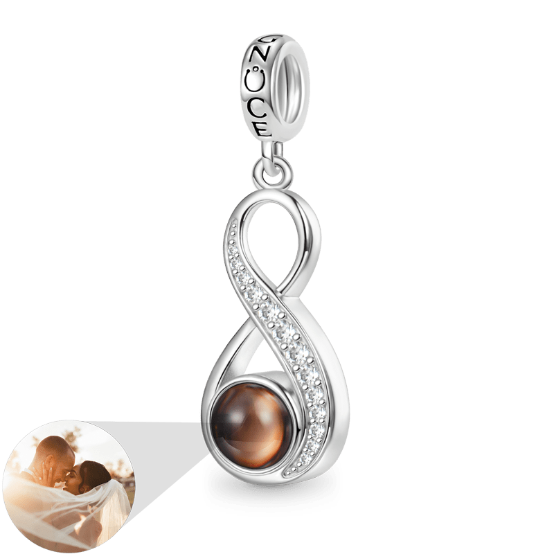 Gnoce Projection Infinite Love Personalized Photo Pendant Dangle Charm_1