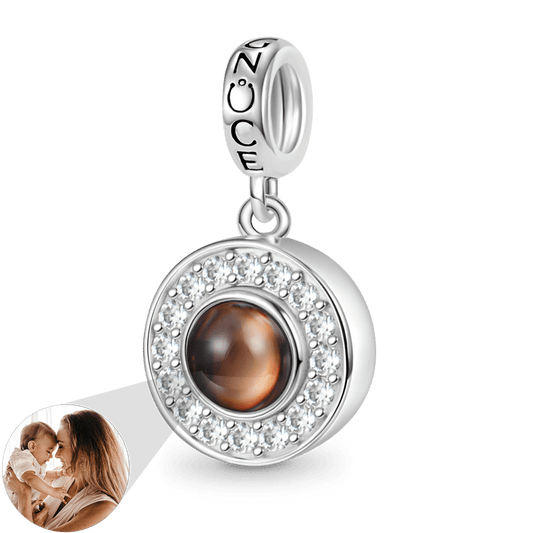 Gnoce Projection Personalized Photo Charm Platinum-plated Silver Blend_1