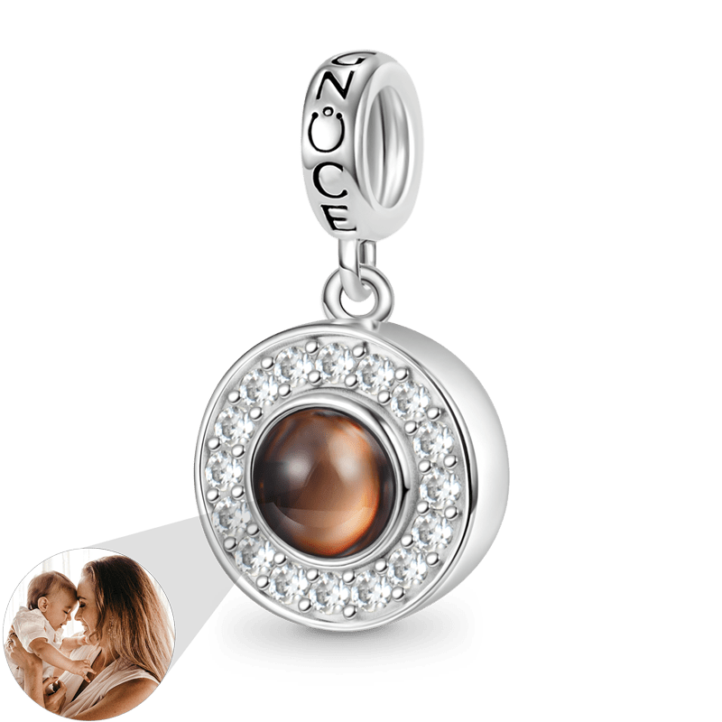 Gnoce Projection Personalized Photo Charm Platinum-plated Silver Blend_1