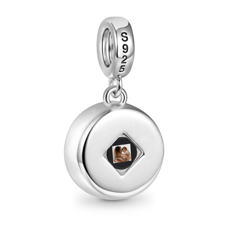 Gnoce Projection Personalized Photo Charm Platinum-plated Silver Blend_2