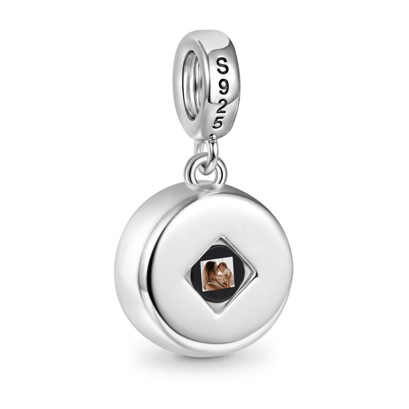Gnoce Projection Personalized Photo Charm Platinum-plated Silver Blend_2