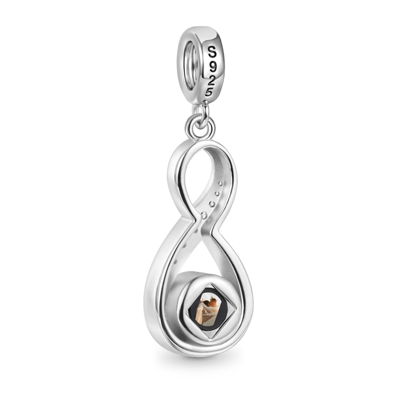 Gnoce Projection Infinite Love Personalized Photo Charm Platinum-plated Silver Blend_2