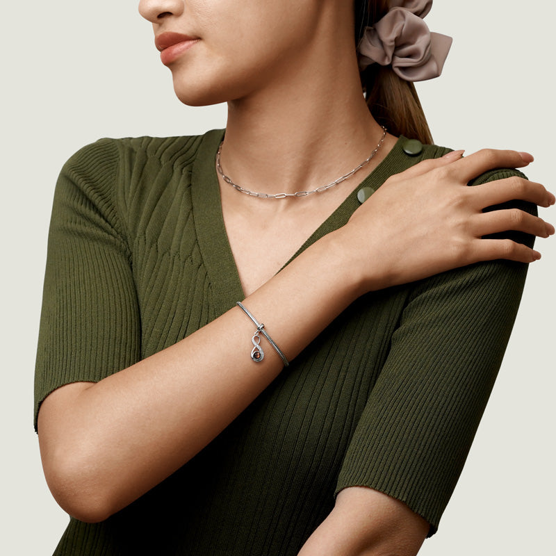 Gnoce Projection Infinite Love Personalized Photo Pendant Dangle Charm_3