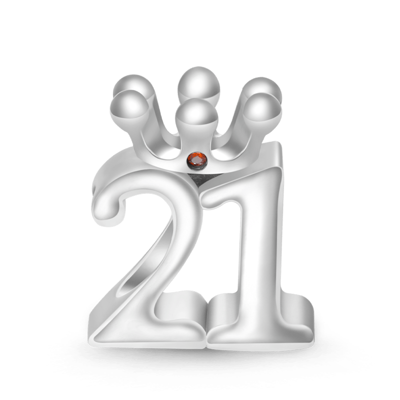 Gnoce Sweet 21st Birthday Charm Platinum-plated Silver Blend_1