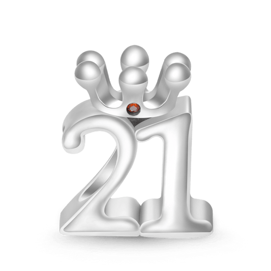Gnoce Sweet 21st Birthday Charm Platinum-plated Silver Blend_1