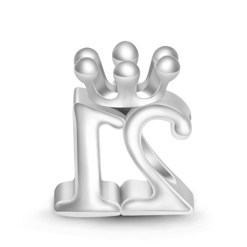 Gnoce Sweet 21st Birthday Charm Platinum-plated Silver Blend_2