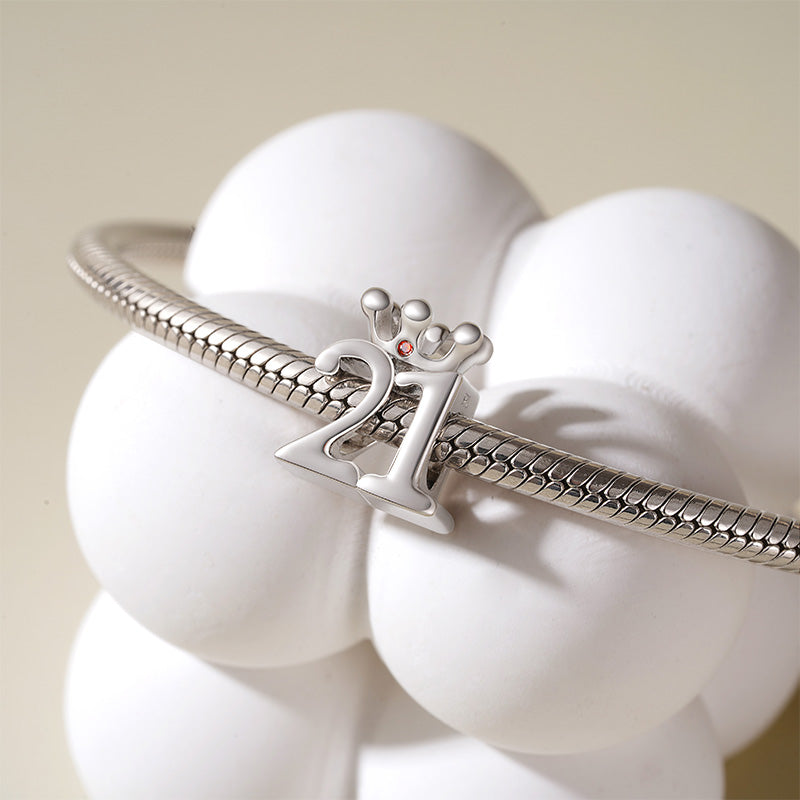 Gnoce Sweet 21st Birthday Charm Platinum-plated Silver Blend_3