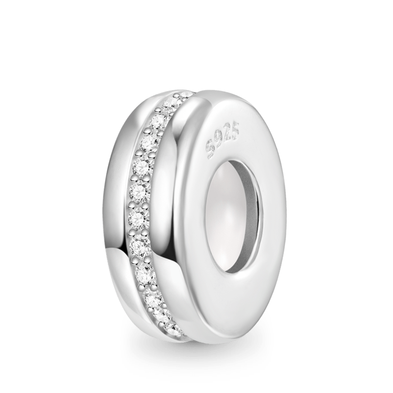 Gnoce Sparkling Basic Stopper Charm Platinum-plated Silver Blend_1