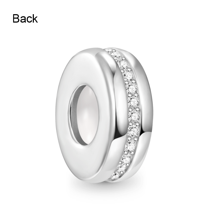 Gnoce Sparkling Basic Stopper Charm Platinum-plated Silver Blend_2
