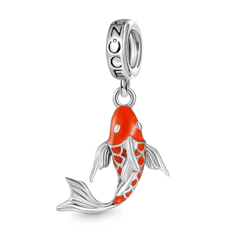 Gnoce Lucky Carp Fish Charm Platinum-plated Silver Blend_1