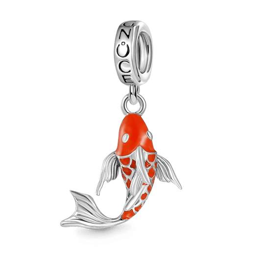 Gnoce Lucky Carp Fish Charm Platinum-plated Silver Blend_1