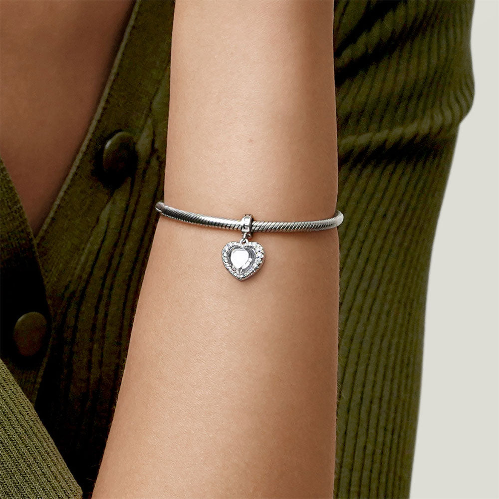 Gnoce Sparkling Heart Personalized Photo Pendant Dangle Charm_4