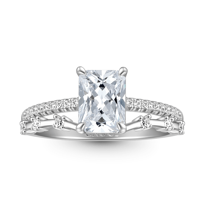 Gnoce Elegant Rectangle-cut Promise Ring Platinum-plated Silver Blend_1