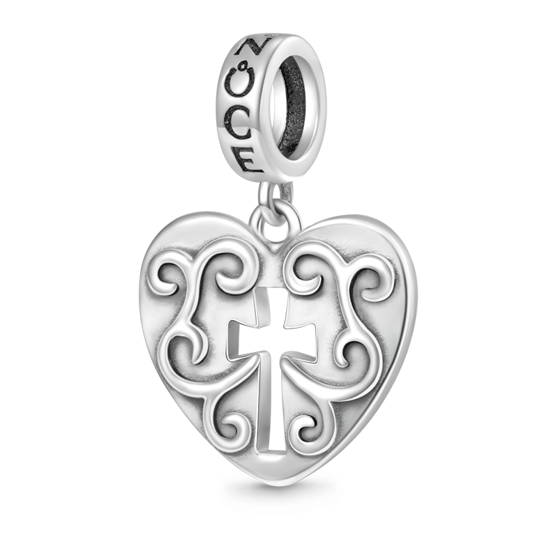 Gnoce Crosslet Heart Pendant Dangle Charm_1