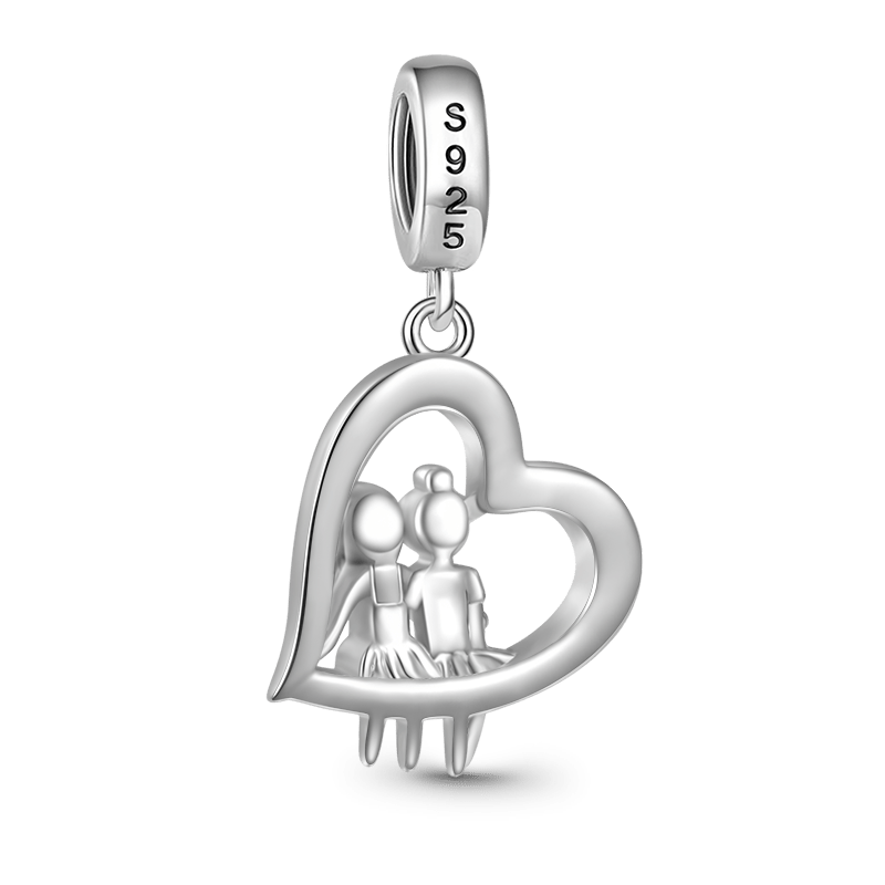 Gnoce Sister Love Heart Engravable Pendant Dangle Charm_3