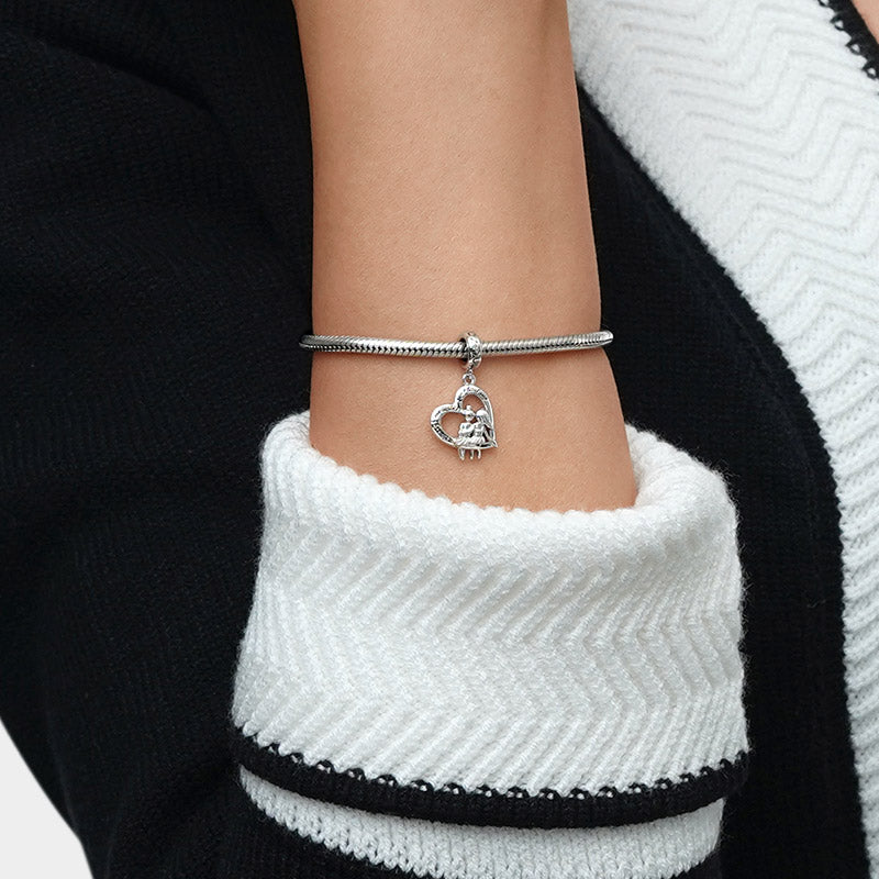 Gnoce Sister Love Heart Engravable Pendant Dangle Charm_6