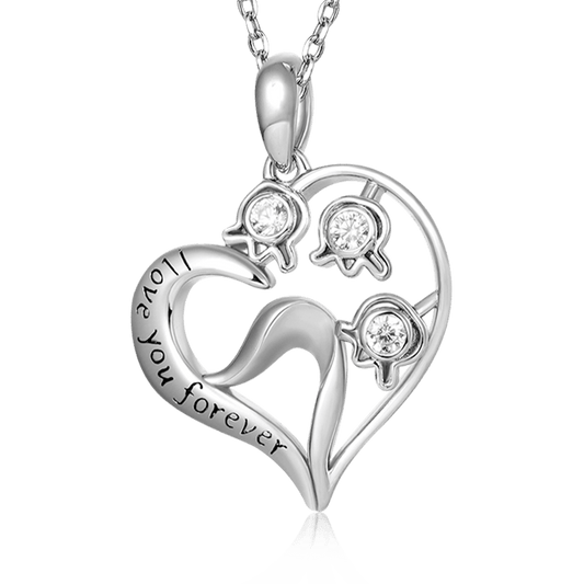 Gnoce Lily of the Valley Flower Necklace Platinum-plated Silver Blend_1