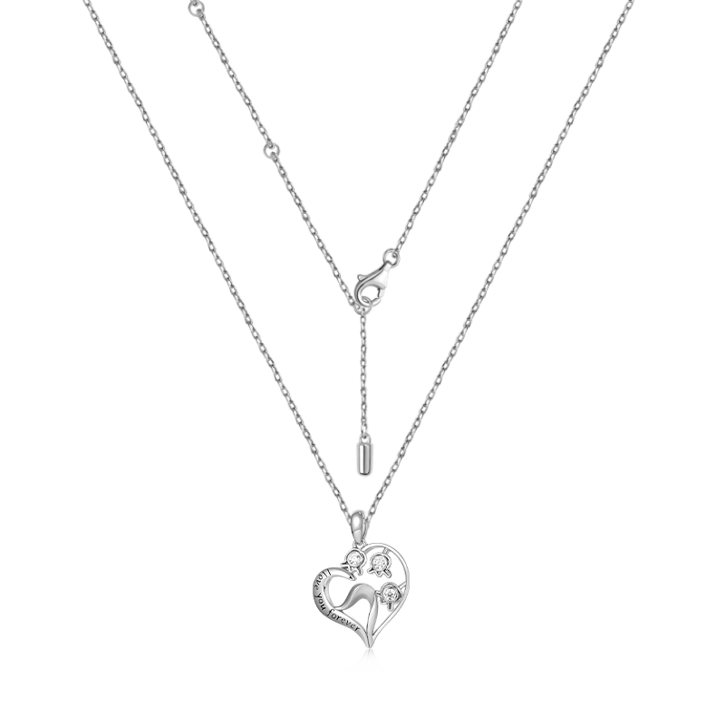 Gnoce Lily of the Valley Flower Necklace Platinum-plated Silver Blend_2