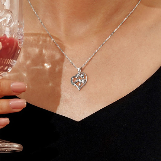 Gnoce Lily of the Valley Flower Necklace Platinum-plated Silver Blend_5