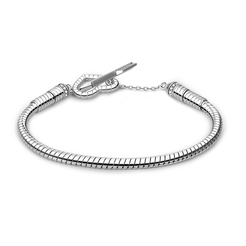 Gnoce Arrow with Love Basic Snake Chain Bracelet_3