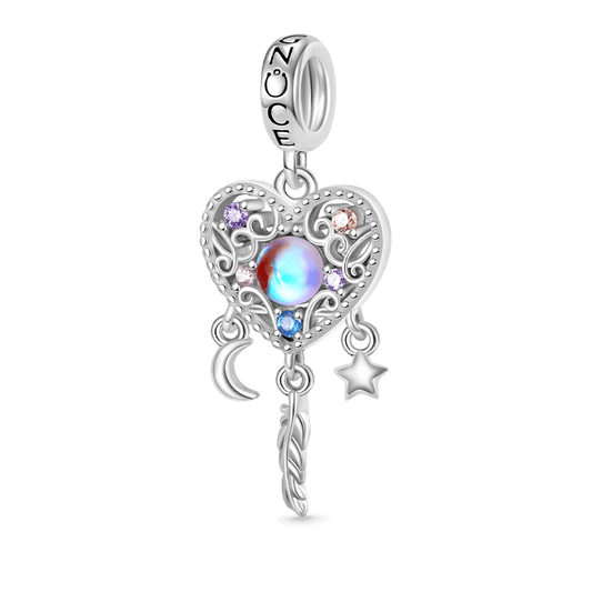 Gnoce Opal Dream Catcher Heart Charm Platinum-plated Silver Blend_1