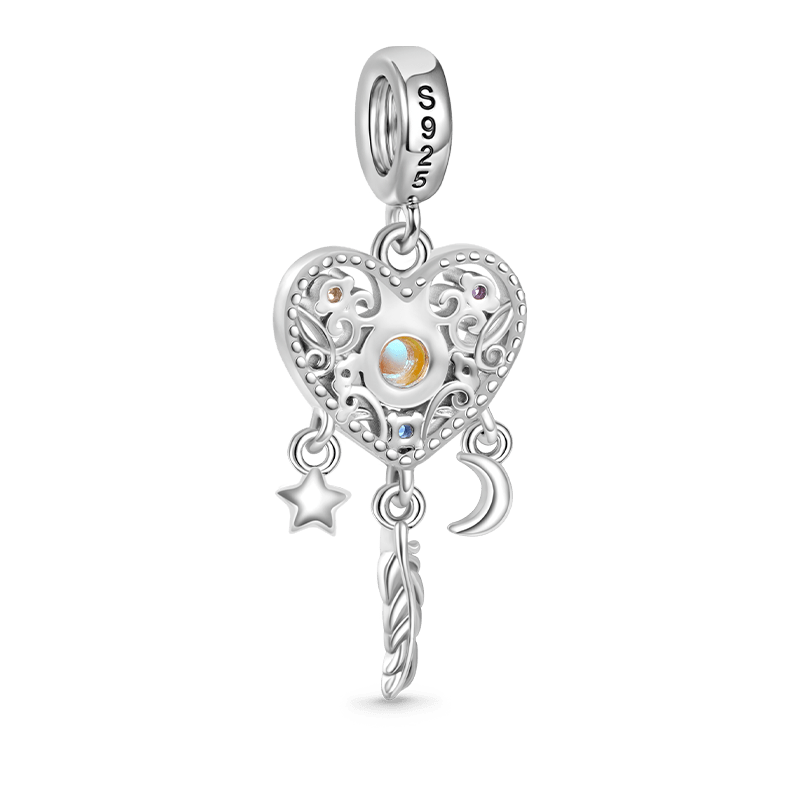 Gnoce Opal Dream Catcher Heart Charm Platinum-plated Silver Blend_2