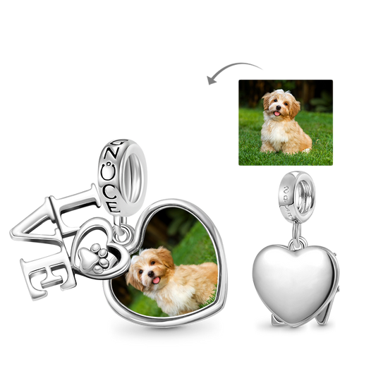 Gnoce Pet Lover Paw Personalized Double Charm Platinum-plated Silver Blend_1