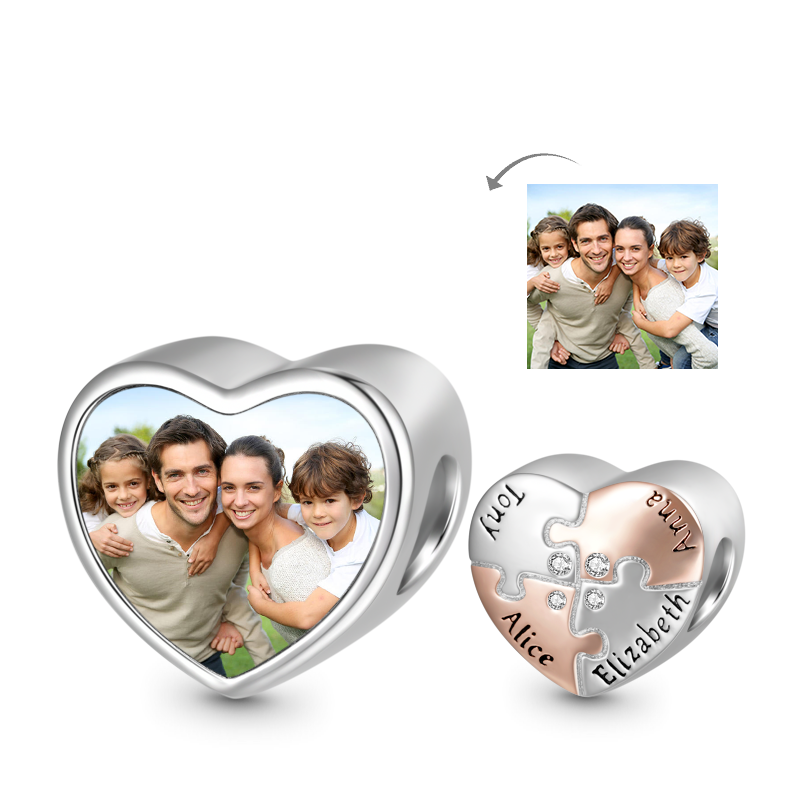 Gnoce Family Love Engravable Photo Heart Charm_1
