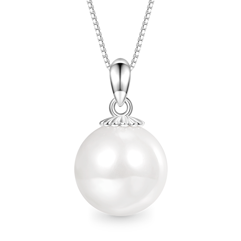 Gnoce Elegant Pearl Necklace Platinum-plated Silver Blend_1