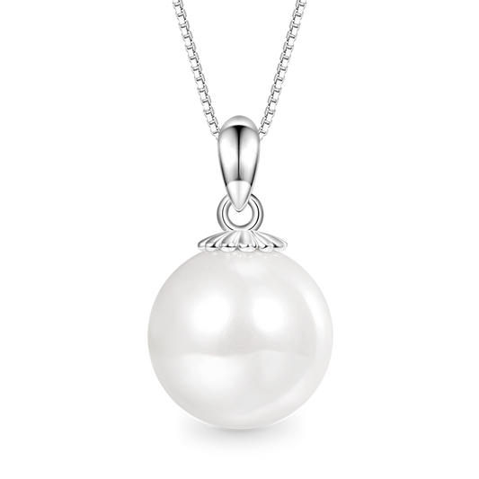 Gnoce Elegant Pearl Necklace Platinum-plated Silver Blend_1