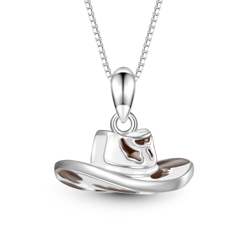 Gnoce Cowboy Hat Necklace Platinum-plated Silver Blend_1