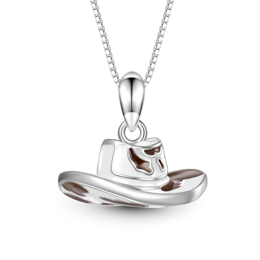 Gnoce Cowboy Hat Necklace Platinum-plated Silver Blend_1
