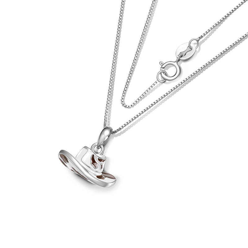 Gnoce Cowboy Hat Necklace Platinum-plated Silver Blend_2