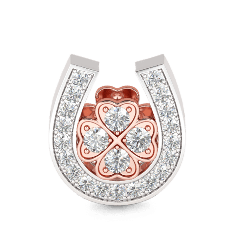 Gnoce Lucky Horseshoe Golden Flower Charm_1