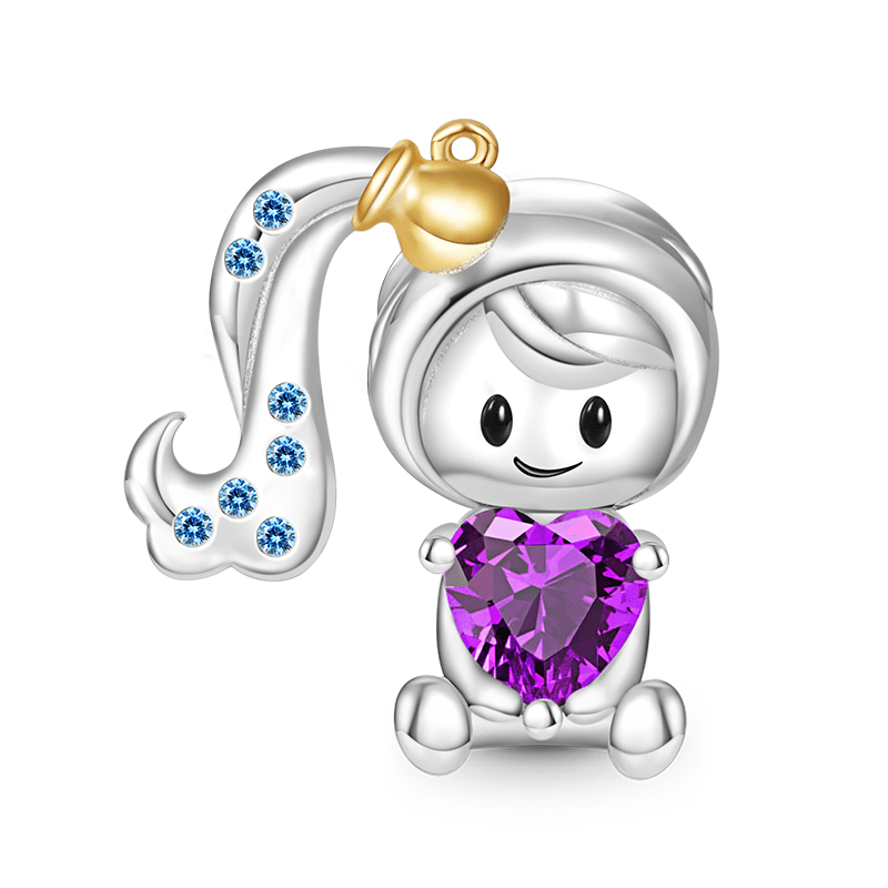 Gnoce Aquarius Constellation Embraces Heart Gem Charm_1