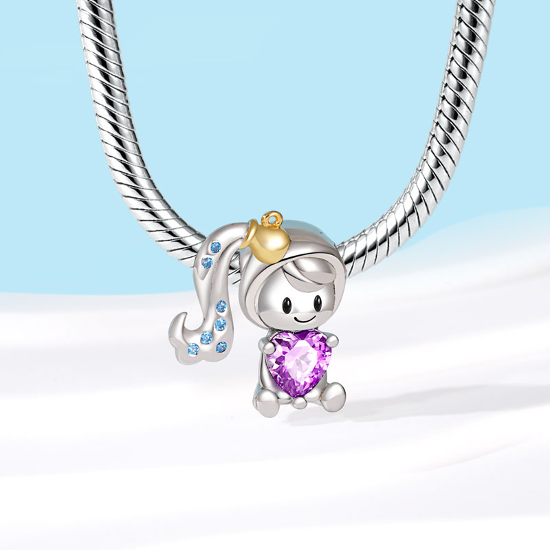 Gnoce Aquarius Constellation Embraces Heart Gem Charm_3
