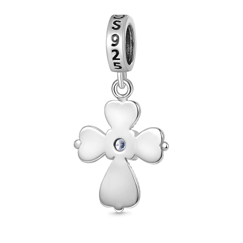 Gnoce Faith in Heart Cross Pendant Dangle Charm_2