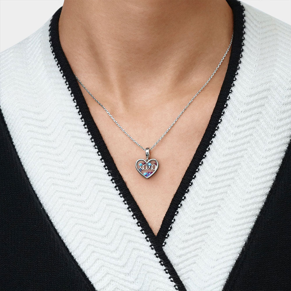 Gnoce Sweet XOXO Heart Pendant Dangle Charm_7