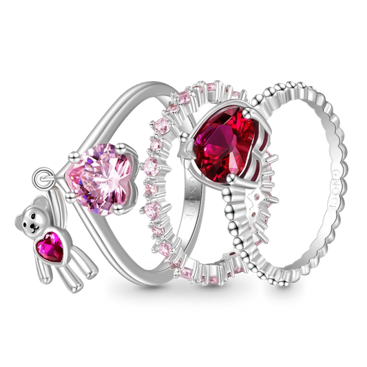 Gnoce Bear Hug Triple Ring Platinum-plated Silver Blend_1