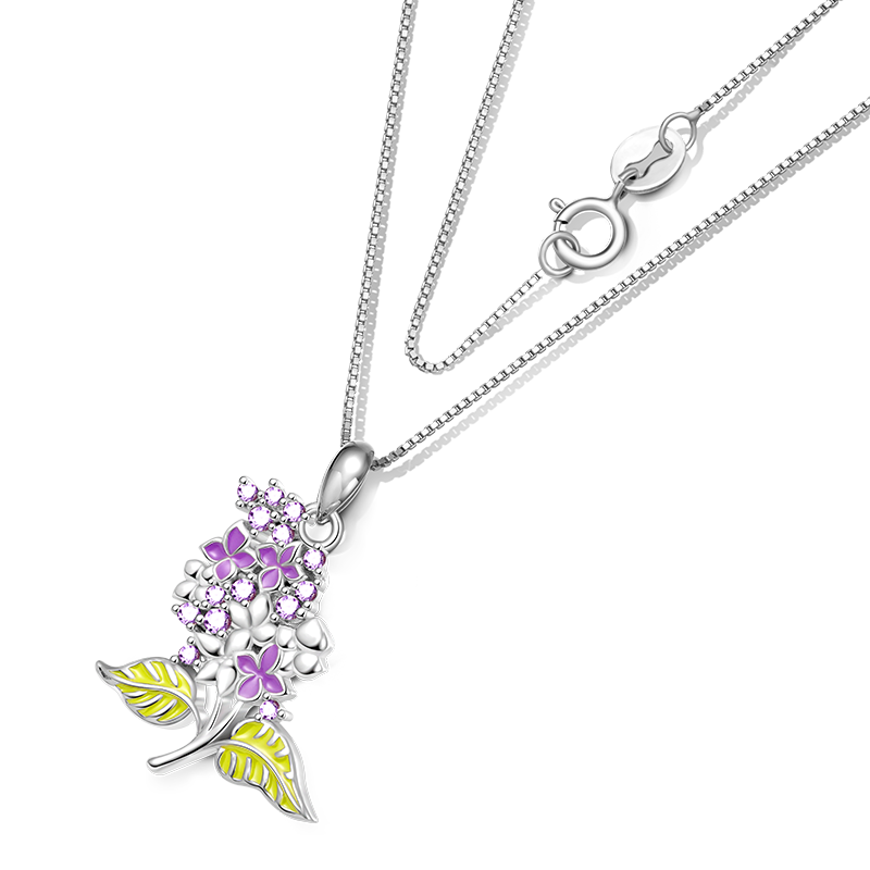 Gnoce Purple Lilac Flower Necklace_3