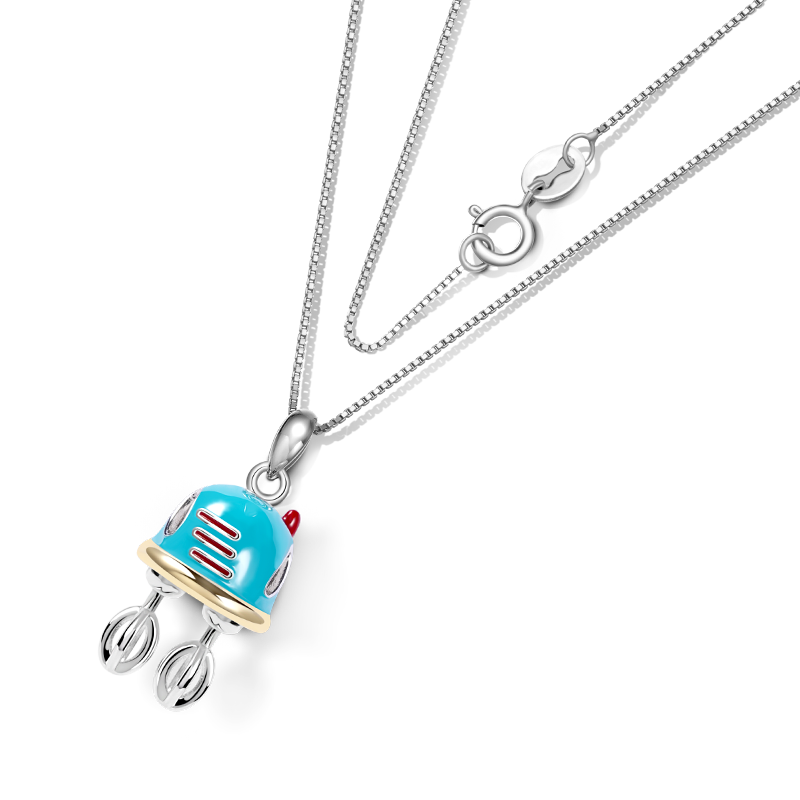 Gnoce Electric Whisk Necklace Platinum-plated Silver Blend_2