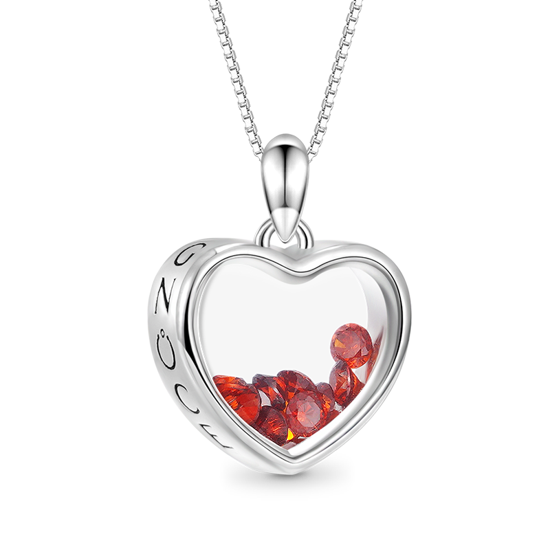 Gnoce Heart-shaped Birthstone Necklace_1