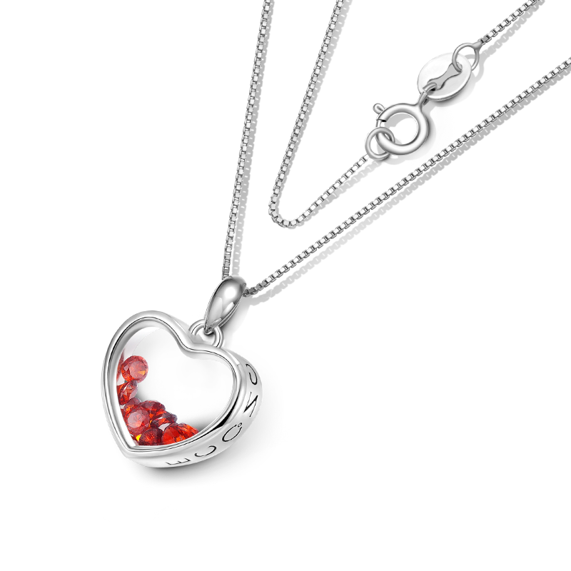 Gnoce Heart-shaped Birthstone Necklace_2